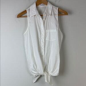 Equipment White Sleeveless Button-Down Shirt Size Extra Small